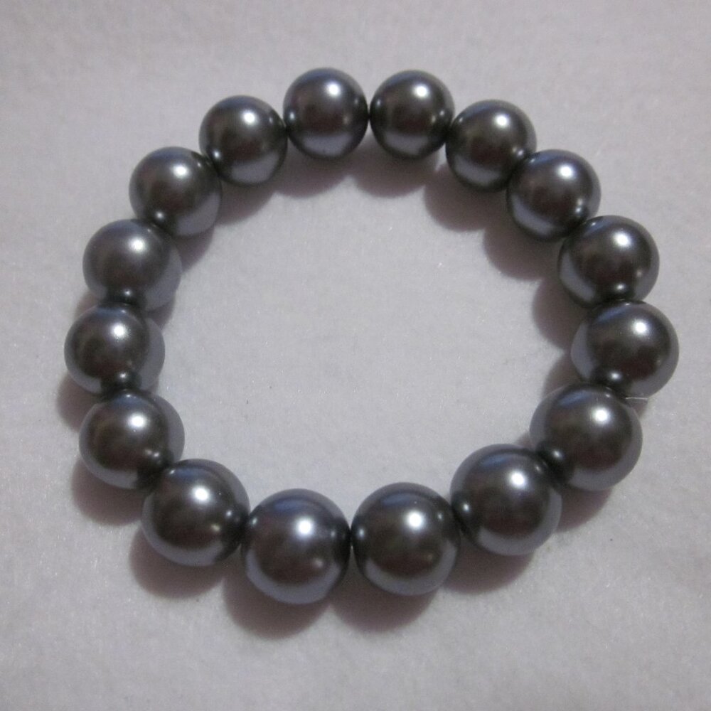 Dark Silver Chunky Stretch Bracelet.